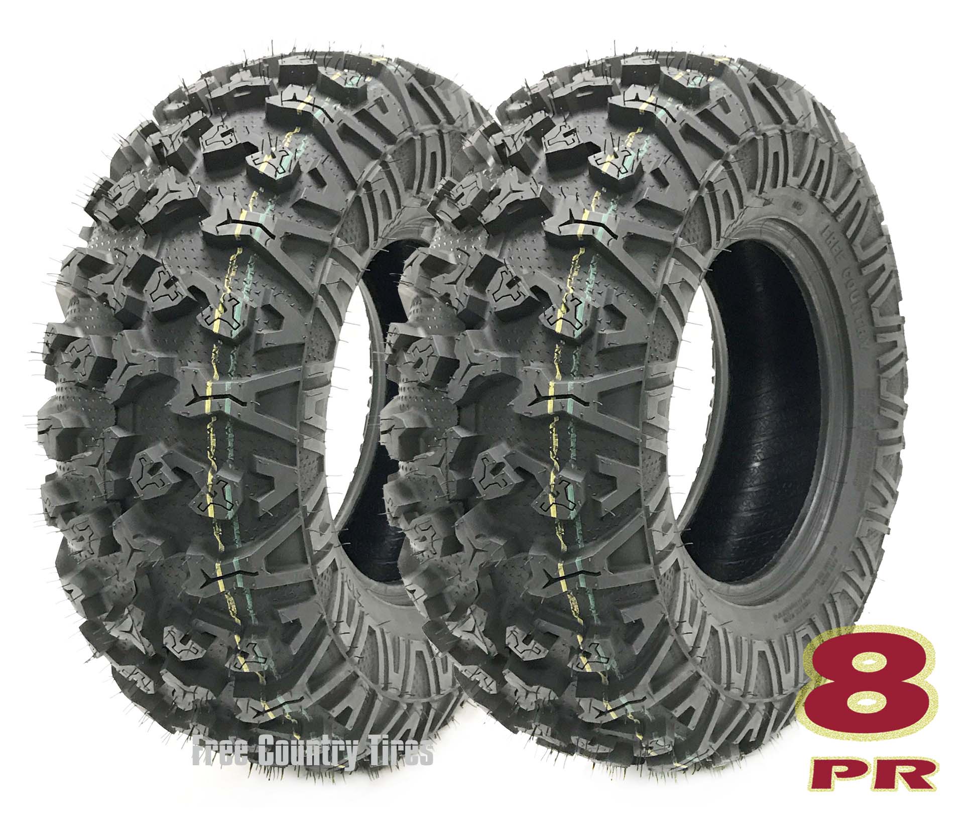 Set 2 Premium Free Country ATV/UTV Tires 25x812 25x8x12 /8PR Side