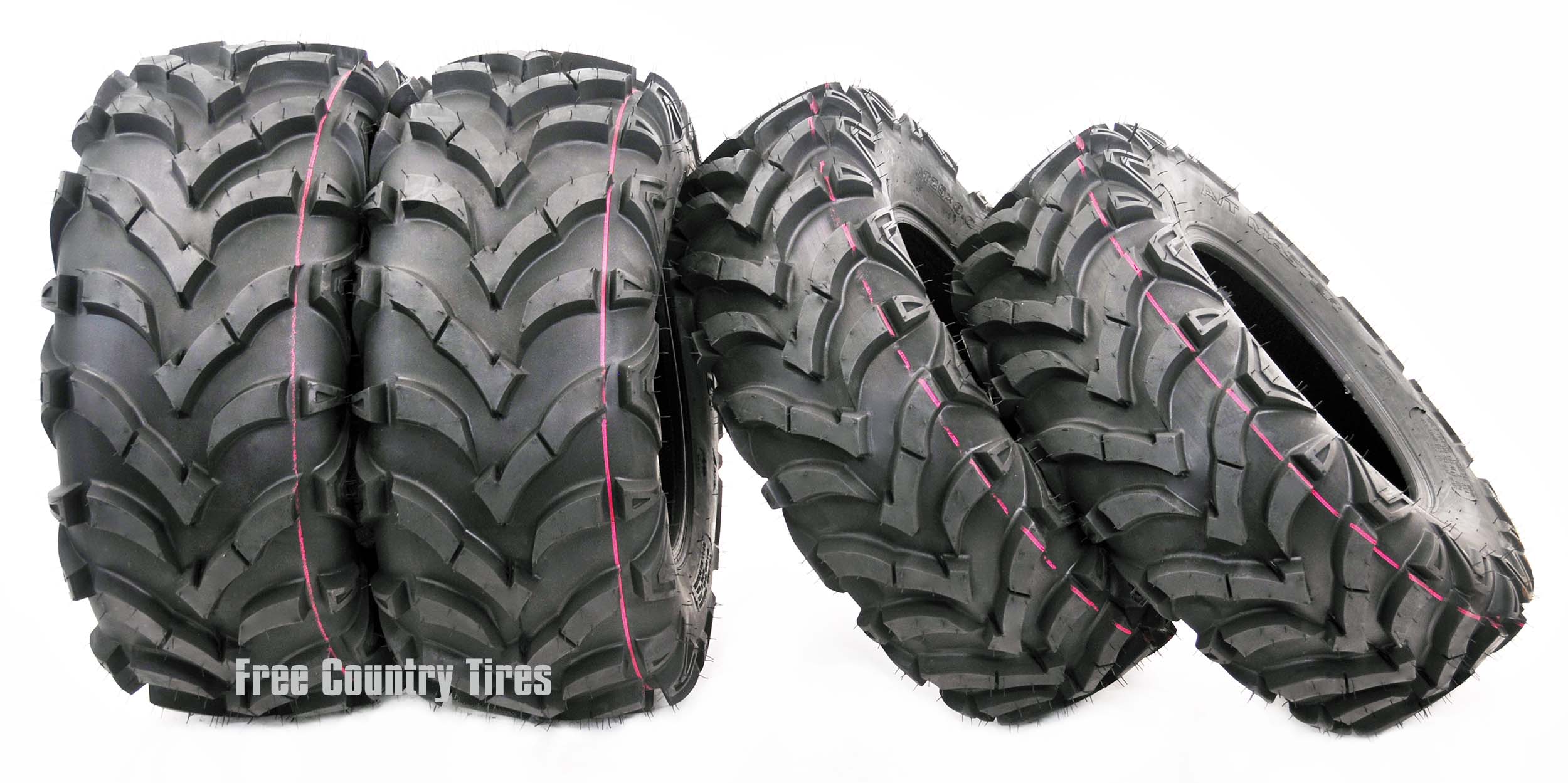 Set 4 WANDA ATV UTV Tires 25x812 Front 25x1210 Rear 6PR P341 Solid