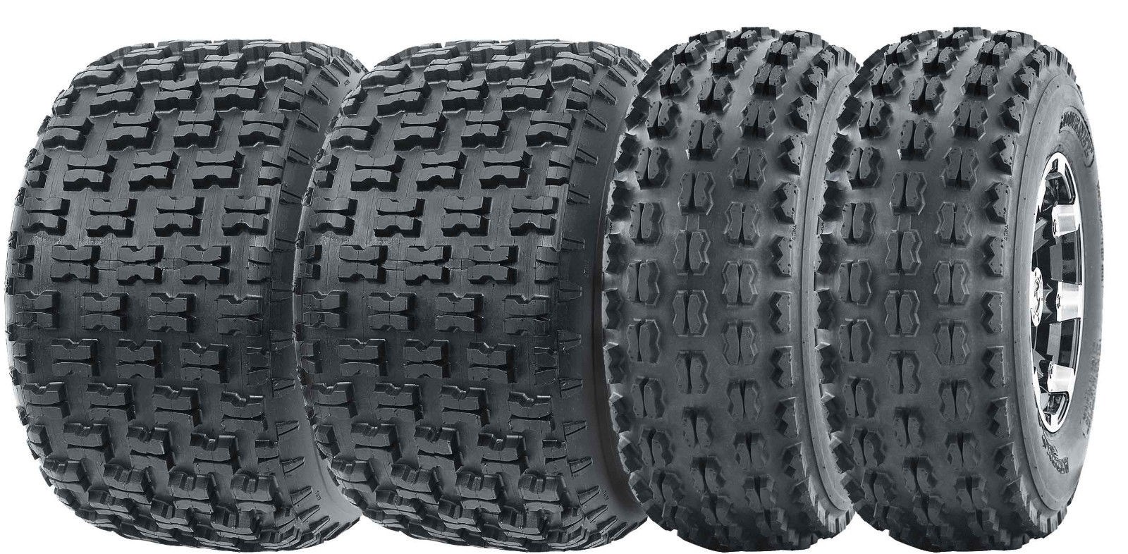 4 ATV Tire Set - 21x7-10 Front & 20x10-9 Rear - Fits Yamaha YFM350, YFZ450, Banshee 350, GNCC Racing