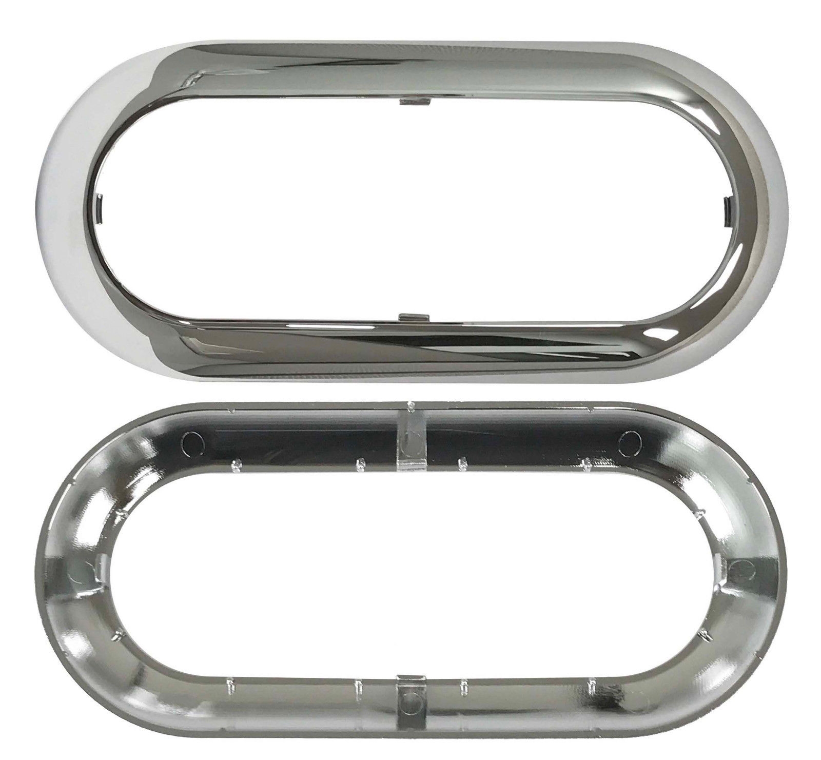 thumbnail interactive-video image 1 of 1951 Mercury Headlight Lamp Door – Chrome Bezel Trim Rings, Carpenter, New 1 of 4